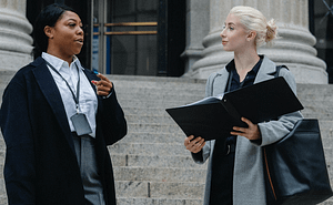 women out side court