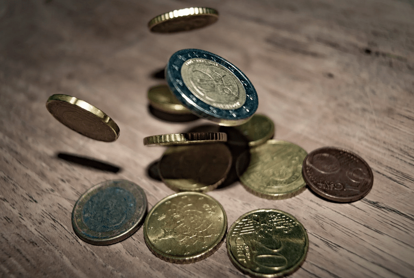 coins on wodden table